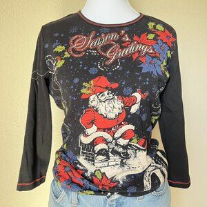 Bedazzled 3/4 sleeve Christmas Shirt